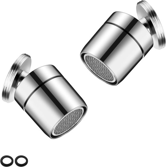 Deankeji 2 Pieces Rotatable Water Tap Silver Stainless Steel Water Saver Kitchen Sink Water Saver Suitable for Families, Hotels, Public Buildings van Merkloos	