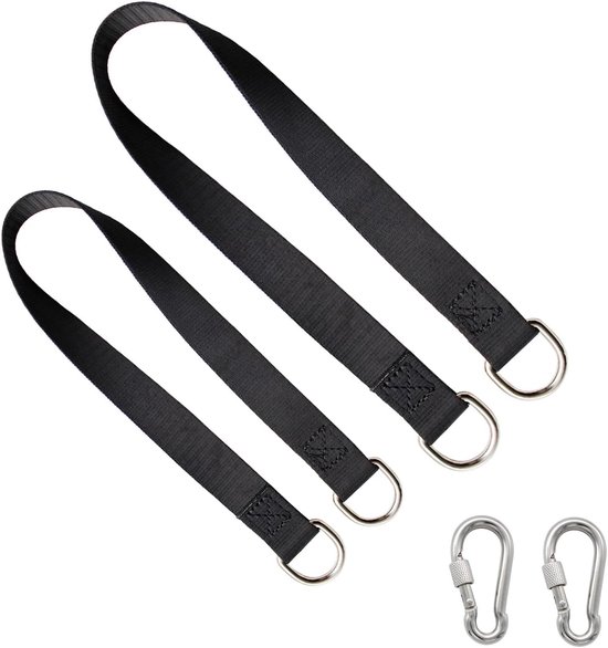 DEANKEJI 2pcs Swing Ropes,55cm Hammock Mount,Hammock Straps Can Carry 440 Lbs,With Carabiner Hook,for Tree Outdoor Hammock, Garden Swing, Hanging Chair van Merkloos	