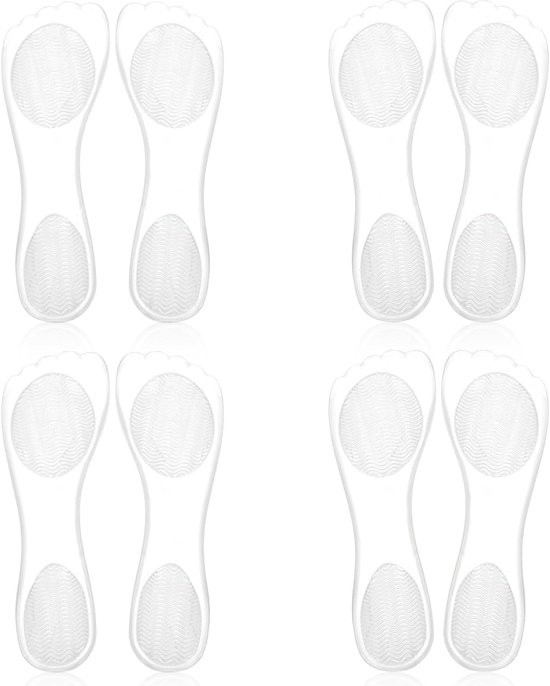 DEANKEJI 3/4 Shoe Insoles, 4 Pairs of Silicone Insoles, Clear Invisible Forefoot Cushions, Women's Silicone Insoles for High Heels, Sandals