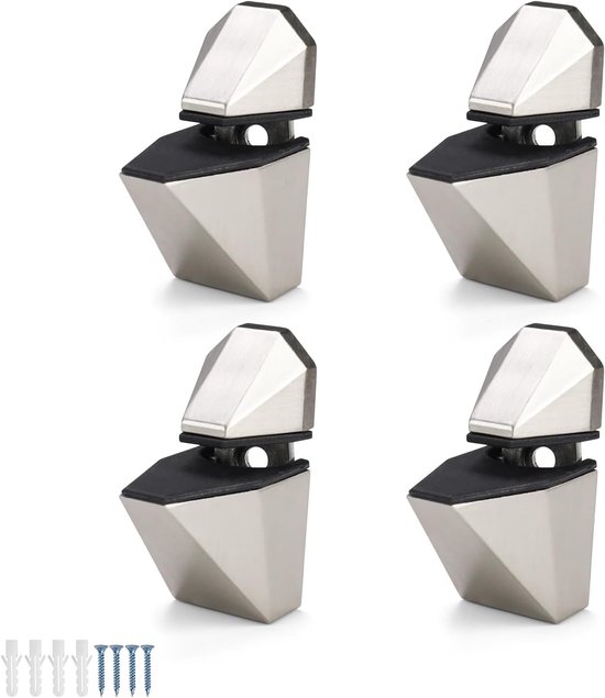 DEANKEJI 4 Pcs Glass Shelf Supports,Glass Clamp Can Clamp Glass Thickness of 3-16mm,Glass Window Holders Adjustable for Living Room, Kitchen, Bedroom, Bathroom van DEANKEJI