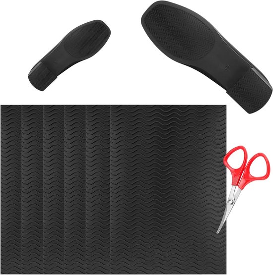 DEANKEJI 6 stuks schoenzolen, anti-slip rubberen zolen om op te plakken met schaar, anti-slip pads zijn geschikt voor zoolbescherming, geluidsreductie, geschikt voor de meeste soorten schoenen van Merkloos	