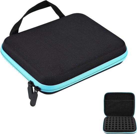 DEANKEJI 63 vakken voor het bewaren van etherische oliën, geschikt voor 1-3 ml etherische olieflessen, globuli-tas kan etherische olieflessen en nagellakflessen bewaren van Merkloos	