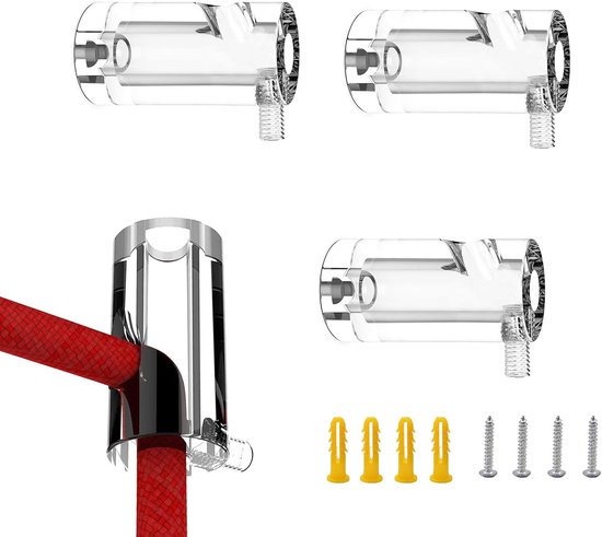 DEANKEJI Ceiling Cable Holders, 4 Pieces Plastic Wall Cable Mount, 20 x 40 mm, Lamp Suspension for Cable Attachment, with Screws and Pens, for Attaching Chandeliers, van Merkloos	