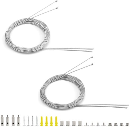 DEANKEJI Coated Steel Cable for Chandeliers 4 Pieces 1.5mm 2m Adjustable Cable Suspension for Hanging Outdoor Lights LED Panels Linear Ceiling Lights van DEANKEJI