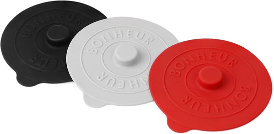 DEANKEJI Drinking Glass Lid, 3 Pieces, Anti-Dust Silicone Lids, 9.5 cm, Drinking Glass Lid Reusable Glass Cover for Home, Outdoor, Cups, Coffee, Wine Glass van DEANKEJI