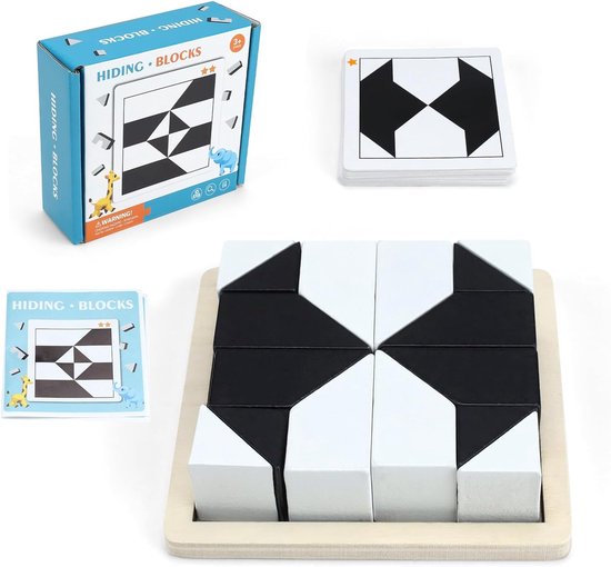 DEANKEJI Puzzle Tangram for Children, Wooden Puzzle for Children, Geometric Body String, Developing Intelligence, Various Difficulty Levels, Frame Puzzle from 3 Years van DEANKEJI