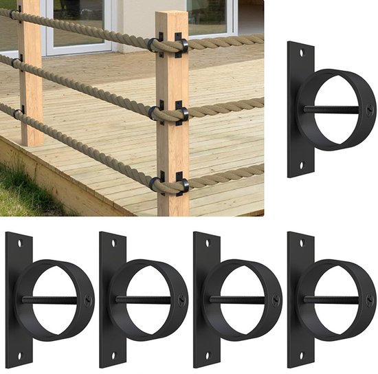 Decoratieve lusbevestigingen (5 stuks) voor touwklemmen van roestvrij staal 304, touwheksteunen en kruiskopschroeven. van Merkloos	