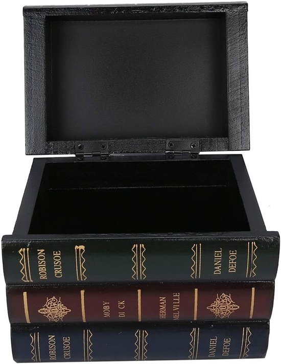 Decorative Book Boxes, Wooden Antique Book Decorations Vintage Storage Box for Books Small Fake Book Safe Fake Book Box Vintage Storage Box for Jewelry van Merkloos	