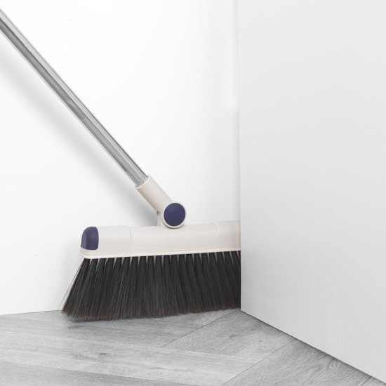 Deep Clean Long Handled Dustpan & Brush Set with Broom Comb and Swivel Head - Scratch-Free Soft Bristles - For All Hard Floors - Wood Tile Laminate - Multi-Surface Floor Sweeper van Merkloos	