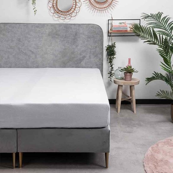 Dekbed-Discounter - Fresh and Co Hoeslaken 80 x 200 cm - Katoen Flanel - Geschikt voor matrassen tot 25 cm hoog - Wasbaar op 30 graden - Strijkvrij - Wit van Merkloos	
