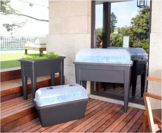 DEKSEL KWEEKTAFEL VENEZIA TRANSPARANT - 35,5 x 80 x H 19 cm van ECOPOTS