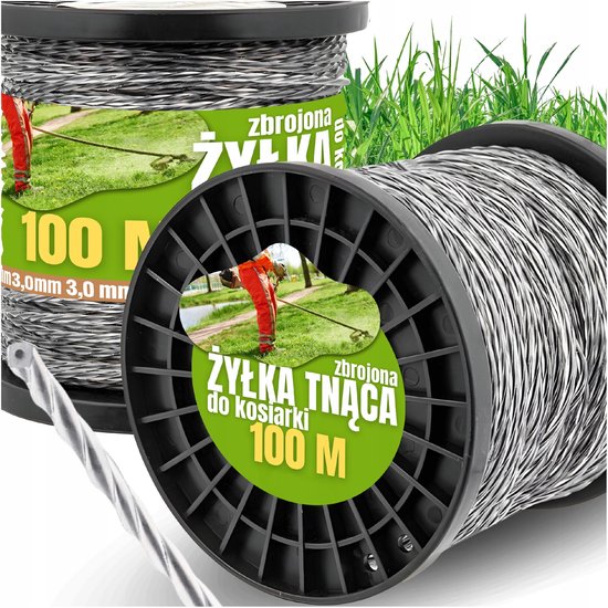 Demon Dual Power - Versterkte Maaidraad - 3,0mm - 100m - Zwart
