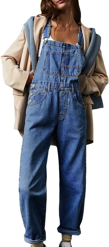 denim jeans voor dames, jumpsuit, losse verstelbare bandjes, baggy tuinbroek, jumpsuit, harembroek
