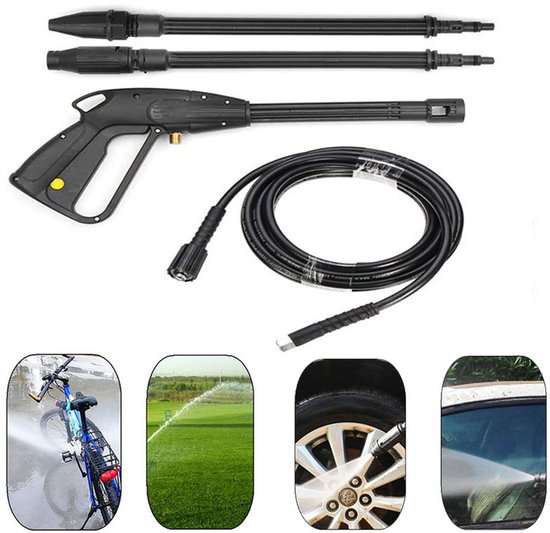 Detailing Auto Reinigingspistool Interieur -Autowaspistool -Hogedrukpistool - verstelbare sproeikop en sproeibalk - 5 meter hogedrukslang -Turbo Reinigingsspuitpistool - Drukspuitpistool - Autowasaccessoires - Ruitenreinigingsspuitpistool - Zwart van Merkloos	