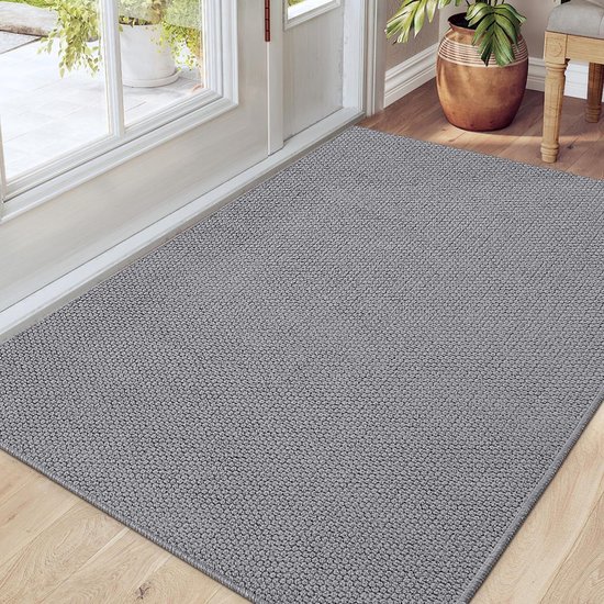 Deurmat 81 x 122 cm antislip wasbaar - Entreetapijt absorberend voor binnen - Vloermat entree modderige schoenen - Grijs van Fleur de Lis Living