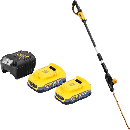DeWalt DCMPH 566 E2 accu heggenschaar 18 V 55 cm + 2x Powerstack accu 1.7 Ah + lader van DeWalt