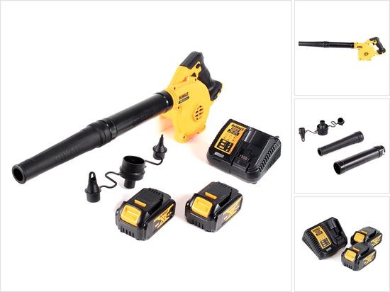 DeWalt DCV 100 M2 18 V accu/bladblazer + 2 x DCB 182 4.0 Ah accu + DCB 115 lader van DeWalt