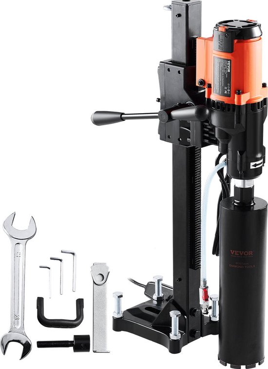 Diamantboormachine - Diamantboormachine - 3200W - 0-750 TPM - Nat En Droog Boren - Met 20 Cm Magnetische Boormachine - Geschikt voor Het Boren Van Gewapend Beton - Marmer - Zwart van Merkloos	