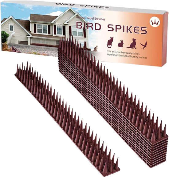 Dier Wering Spikes - Onkruid Wering - Tuin Beveiliging - Verstelbaar RVS - 44 x 13 cm - Zilver van Merkloos	