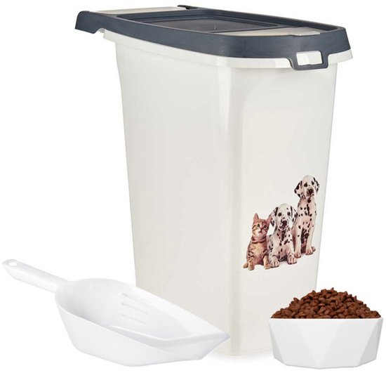 Dierenvoeding doseer schep - kunststof - 1400 ml - 40 x 15 cm - opstaande rand