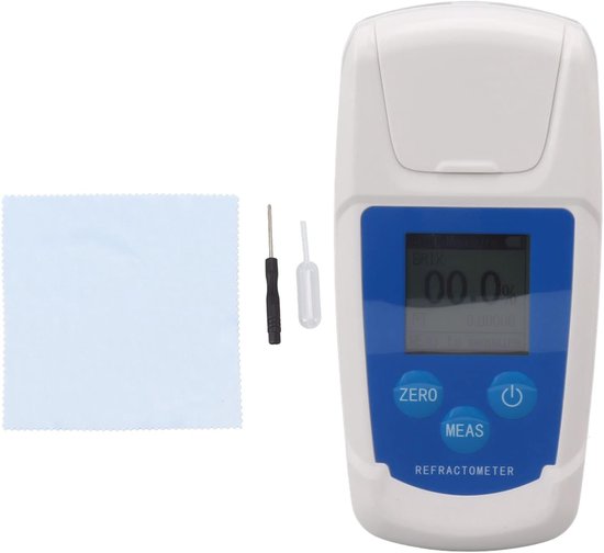 Digital Brix Refractometer, Excellent Chip Sensitive Response Brix Tester HD Backlight Display Convenient to Use Brix Meter Refractometer for Beverage Fruit Sugar van Merkloos	
