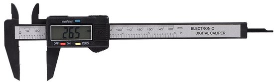 Digital Caliper 150 mm Caliper Electronic Digital LCD Display for Measuring Depth Steps, Outdoor Indoor Black van Merkloos	