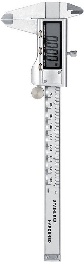Digital Caliper with LCD Display, 15.2 cm / 150 mm, Precise Measurement, Carbon Steel Measuring Tool with Screwdriver van Merkloos	