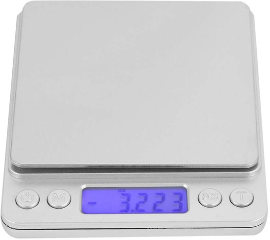 Digital Kitchen Scale, Stainless Steel, High Precision, 500g/0.1g, with LCD Display for Food, Fruit, Weighing, Home Cooking Tools van Merkloos	