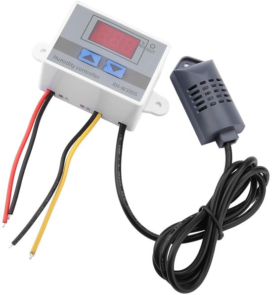 Digitale hygrometer-schakelaar-controller - vochtigheidssensor - digitale vochtigheidsregeling - schakelaarsokkel - montagegatafstand 73 mm - ingangsspanning van Velleman