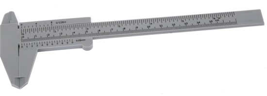 Digitale Schuifmaat - 150mm Hoge Nauwkeurigheid - Mechanische Graden Display - Remklauwen - Kunststof Dubbele Regel - Schaal Schuifmaat - Meetinstrument 0.5mm voor Meting - Grijs van MMOBIEL