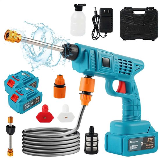 DIMICO - Hogedrukreiniger - Hogedrukreinigers Acccu - 300W - 2 Batterijen - 3 MPa - Water Spuitpistool Auto Schoonmaak Apparaat van Merkloos	