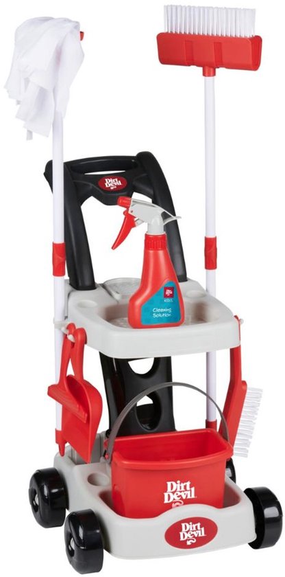 Dirt Devil Speelgoed Schoonmaaktrolley – Schoonmaak Speelgoed voor Kinderen vanaf 3 Jaar – Inclusief Bezem, Emmer, Sprayfles, Handveger – Speelgoed Schoonmaakset met Accessoires van Theo Klein
