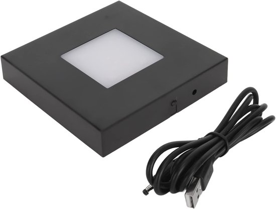 Display Pedestals, Illuminated Stand Display Plate for Glass Crystal Artwork Holiday Party Decoration LED Light Base, 3D Crystal Light Base Colorful van HOHIYA