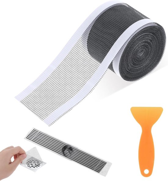 Disposable Hair Catcher - 70mm x 10m - Drain Strainer - Plastic Spatula - Hair Sieve - Douche - Vloer - Afvoer Sticker - Haar Vanger - Badkamer Accessoires van Merkloos	
