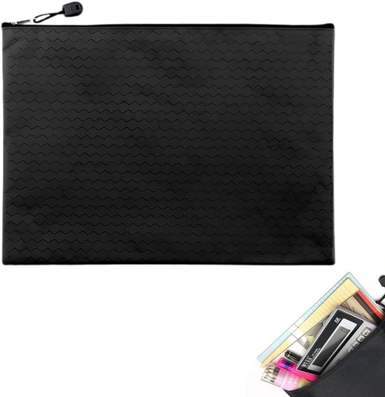 Documenttas met ritssluiting - waterdichte documententas - A5 portemonnee - document pocket met ritssluiting van Merkloos	