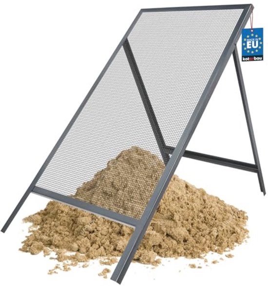 Doorwerpzeef 60 x 120 cm - staal, tuinzeef, compostrooster voor grond van Merkloos	