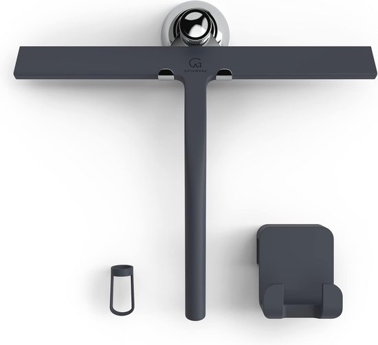 Douchetrekker met Houder - Zwart - 28 cm - Geen Boren Nodig - Doucheaccessoires van Moonジョープ