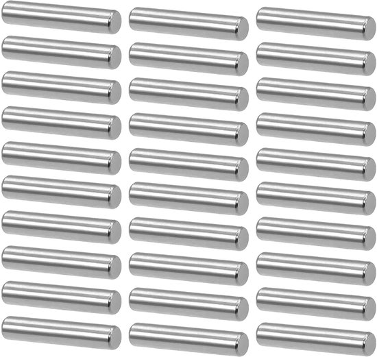 Dowel Rods M6 - 30pcs Plug Pins - 304 RVS - Steunpin voor Planken - Houten Producten - Dubbele Bedden - Boekenplanken - Engineering (M6X40) van Merkloos	