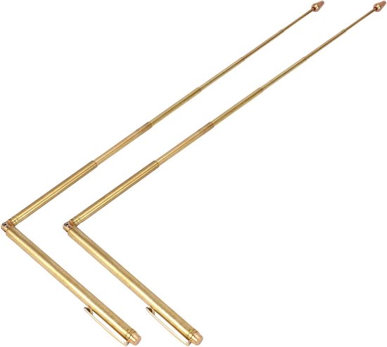 Dowsing Rods - Mediumschap Staven - Zoeken naar Energie - Flexibel en Verstelbaar - 57 cm - Goud