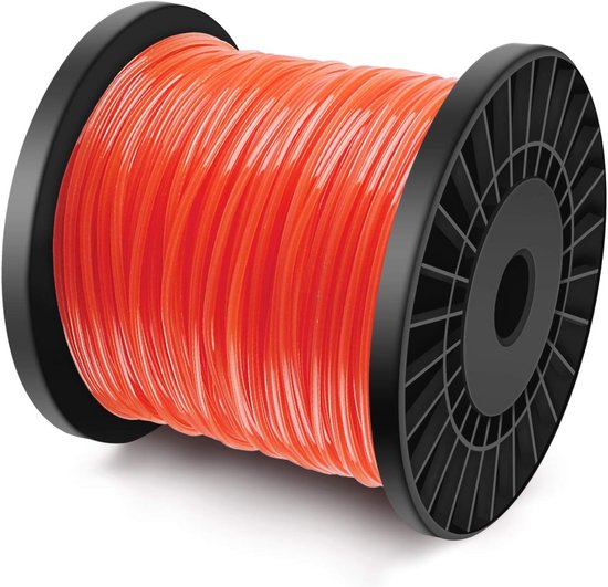 Draad voor Grastrimmer - 5-kant Nylon Trimmersnoer 2,8 mm - 100 Meter Rood van Merkloos	