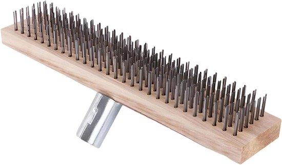 Draadbezem Staal - Onkruidverwijderaar Krabbezem - Terras Reinigen - Roestvrij Staal - 20/45 cm - Niet gespecificeerd