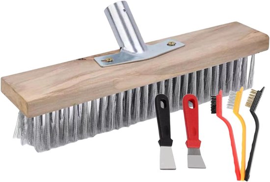 Draadbezemkop - Terrasbezem - Buiten Schoonmaken - Robuuste metalen houder - 30 cm - Niet gespecificeerd