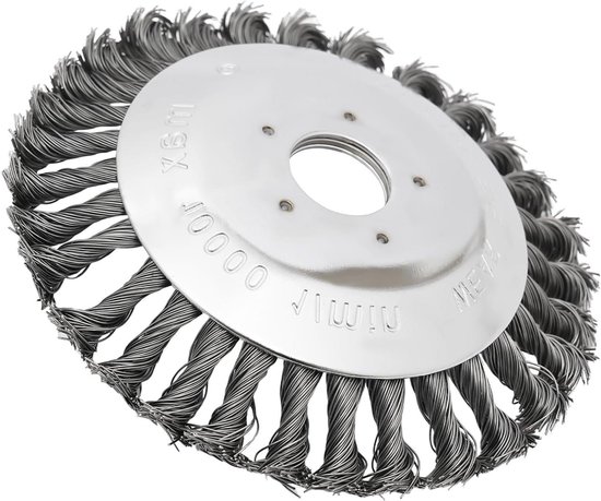 Draadborstel Grastrimmer - Onkruidborstel Bosmaaier - Onkruid Verwijderen - Robuuste Staaldraad Constructie - 150 mm - Zilver