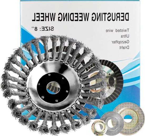 Draadborstel voor bosmaaier - Onkruidtrimmer accessoire - Voor effectieve onkruidverwijdering - 200 x 25,4 mm van Merkloos	