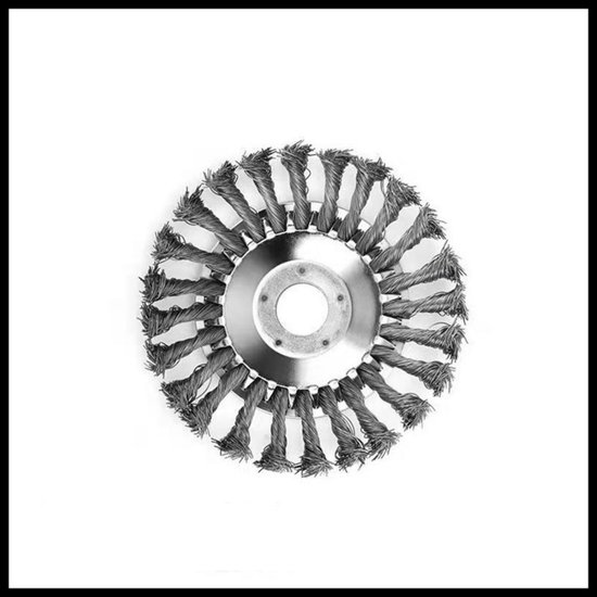 Draadborstelkop voor roterende borstels - Universeel vervangend onkruidmes - Mes - geschikt voor grastrimmers, tuinmaaiers, mos en roest - 6 inch van Merkloos	