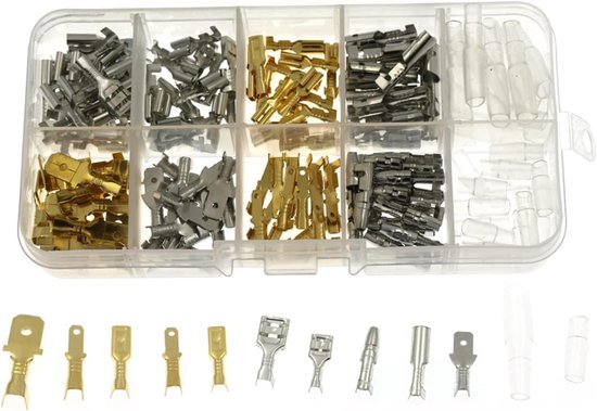 Draadconnectoren set 150PCS - niet-geïsoleerde vrouwelijke spade krimpconnectoren - 6.3mm, 4.8mm, 2.8mm - ShopVlot