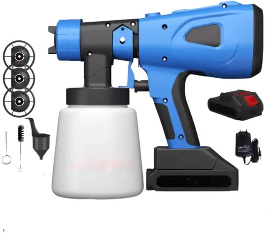 Draadloos Verfspuitpistool - 1000ML Capaciteit - 3 Patronen - Krachtig Elektrisch HVLP Spuitpistool - Voor Plafonds & Muren van Merkloos	