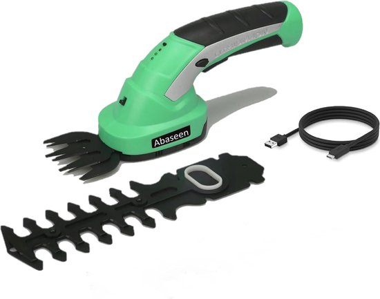 Draadloze 2-in-1 Grasschaar en Heggenschaar met Oplaadbare Batterij | Tuin Trim Tool met USB Oplader van Merkloos	