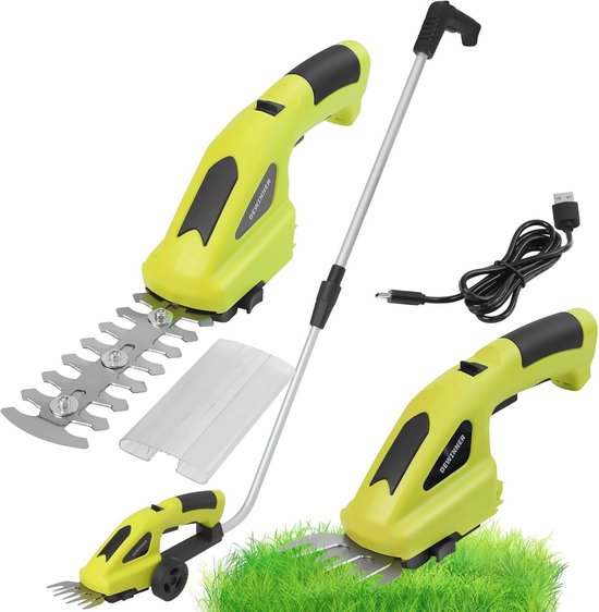 Draadloze 2-in-1 Grastrimmer en Heggeschaar met Telescopische Handgreep - Ideaal voor Struiken en Gras