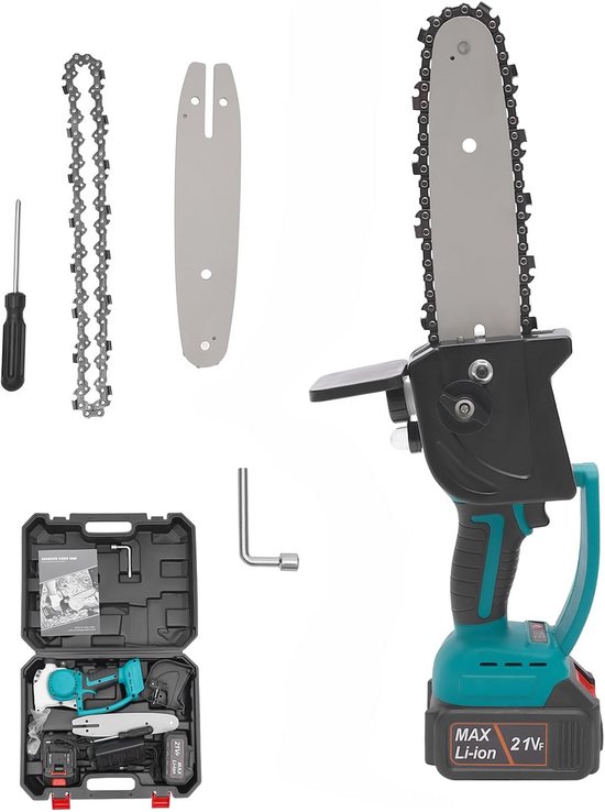 Draadloze 8 inch Mini Kettingzaag - Elektrische Kettingzaag zonder Kabel voor Tuin en Hout